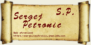 Sergej Petronić vizit kartica